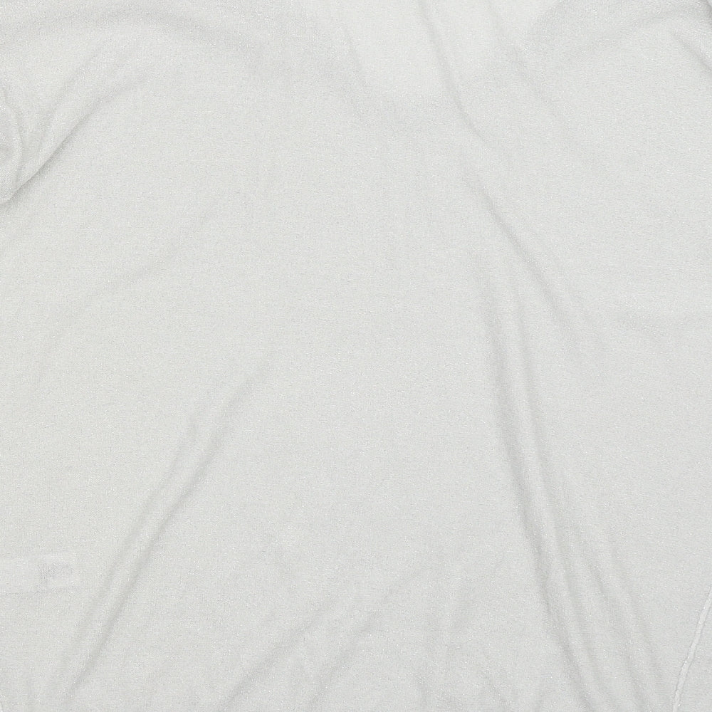 NEXT Womens Silver V-Neck  Viscose Pullover Jumper Size 18   - Collar detail