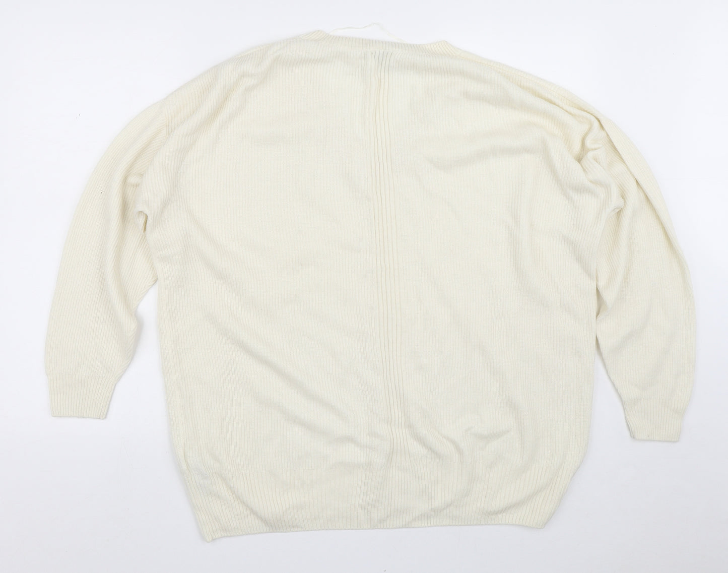 Topshop Womens Beige V-Neck  Nylon Pullover Jumper Size S