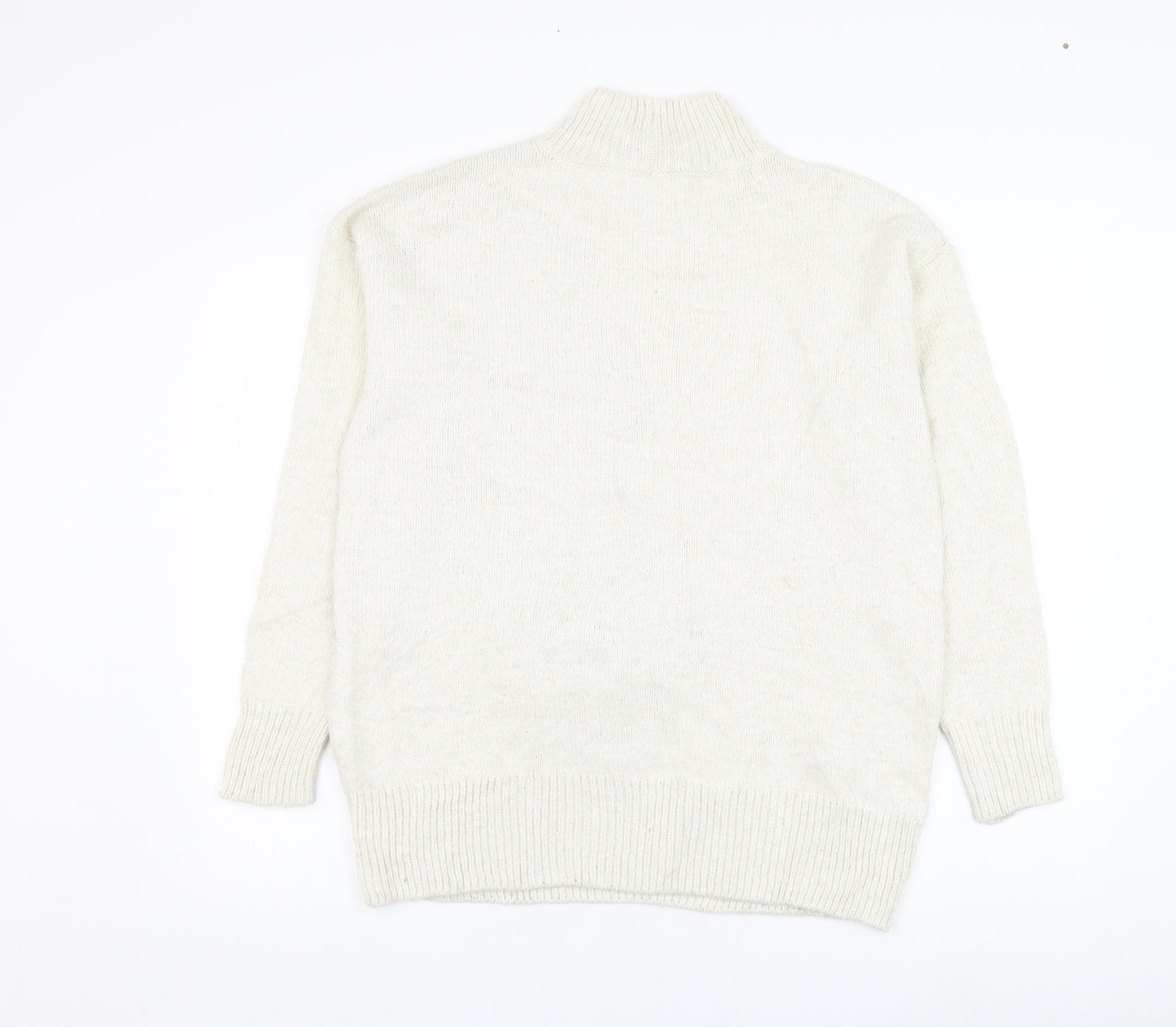 NEXT Womens Ivory Round Neck  Acrylic Pullover Jumper Size S