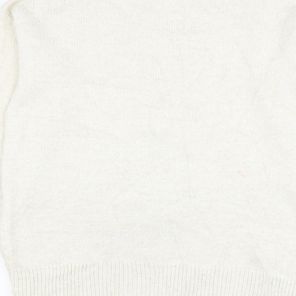 NEXT Womens Ivory Round Neck  Acrylic Pullover Jumper Size S