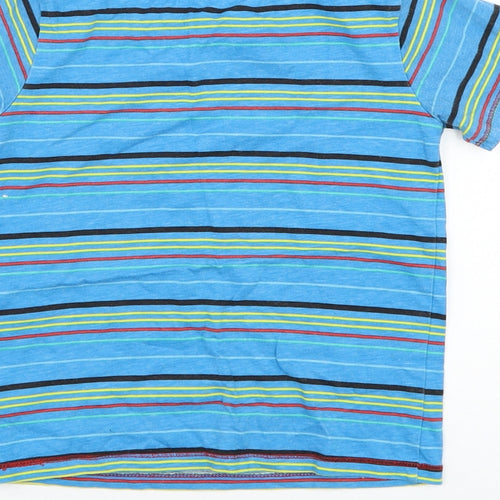 Dunnes Stores Boys Blue Striped Cotton Basic T-Shirt Size 3-4 Years Round Neck Pullover