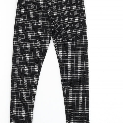 F&F Girls Black Check Polyester Jogger Trousers Size 4-5 Years  Regular Pullover