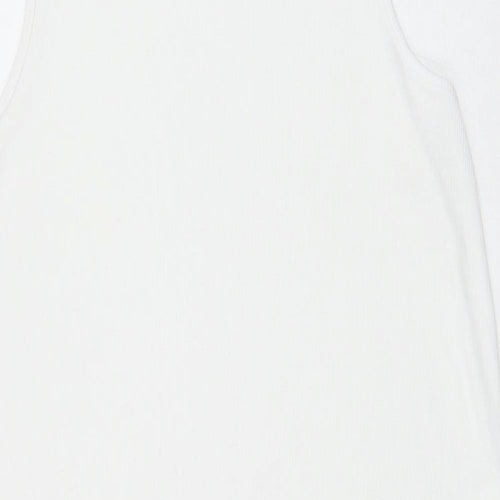 Atmosphere Womens White  Polyester Basic Tank Size 14 Mock Neck - Asymmetrical