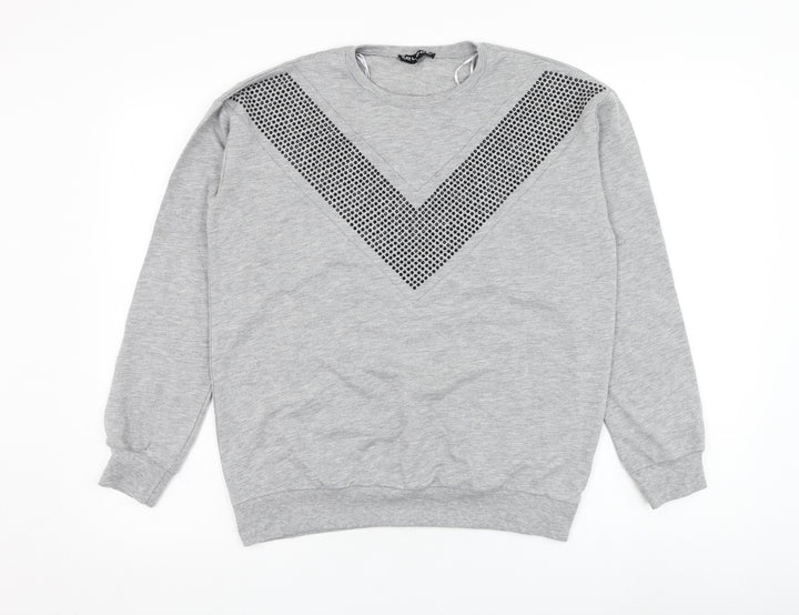 Select Womens Grey Cotton Pullover Sweatshirt Size S Pullover