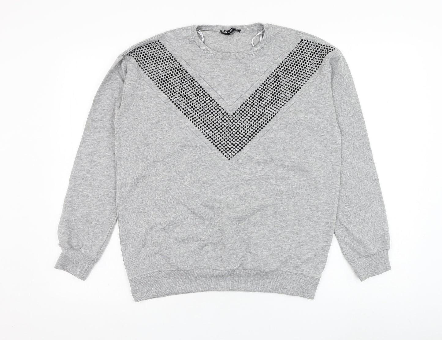 Select Womens Grey  Cotton Pullover Sweatshirt Size S  Pullover