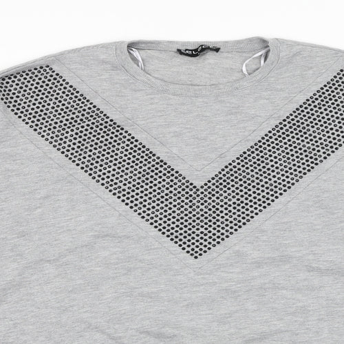 Select Womens Grey  Cotton Pullover Sweatshirt Size S  Pullover