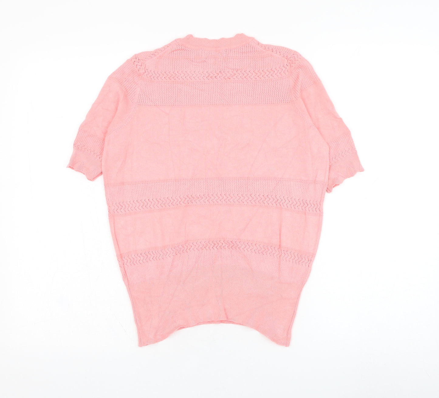 Marks and Spencer Womens Pink Round Neck  Viscose Pullover Jumper Size 10