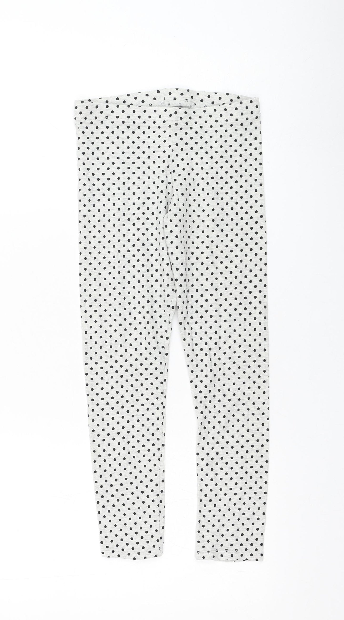 F&F Girls Grey Polka Dot Cotton Jogger Trousers Size 8-9 Years  Regular Pullover - Leggings