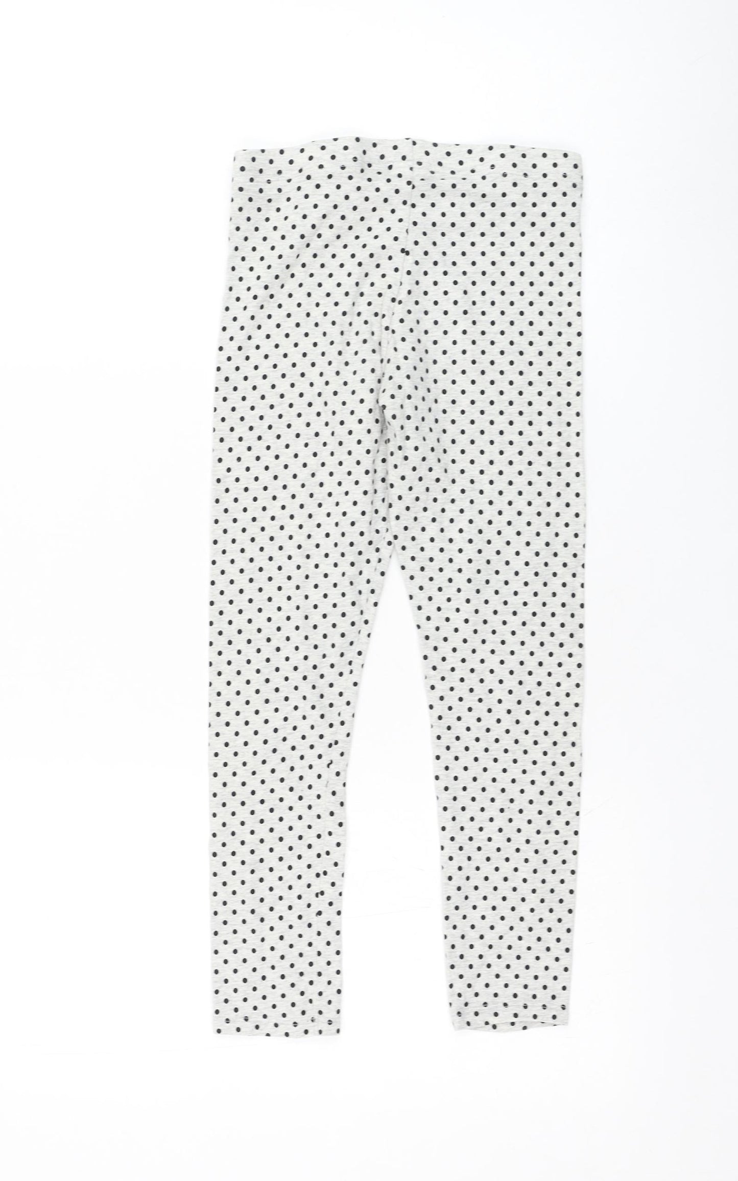 F&F Girls Grey Polka Dot Cotton Jogger Trousers Size 8-9 Years  Regular Pullover - Leggings