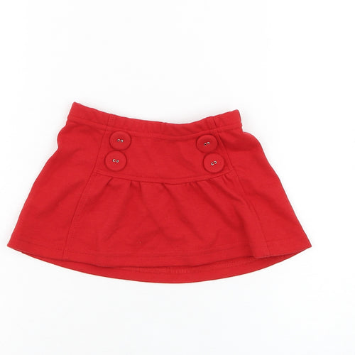 United Colors of Benetton Girls Red  Polyester Skater Skirt Size 18 Months  Pull On