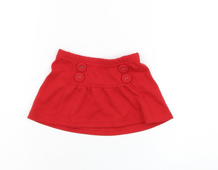 United Colors of Benetton Girls Red Polyester Skater Skirt Size 18 Months Pull On