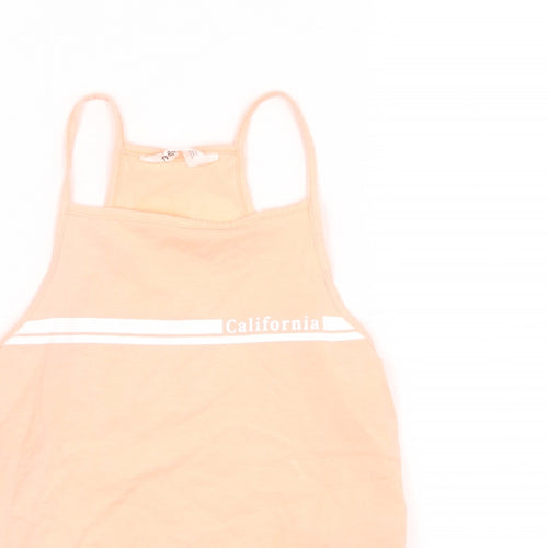 H&M Girls Pink  Cotton Basic Tank Size 8-9 Years Square Neck Pullover - California