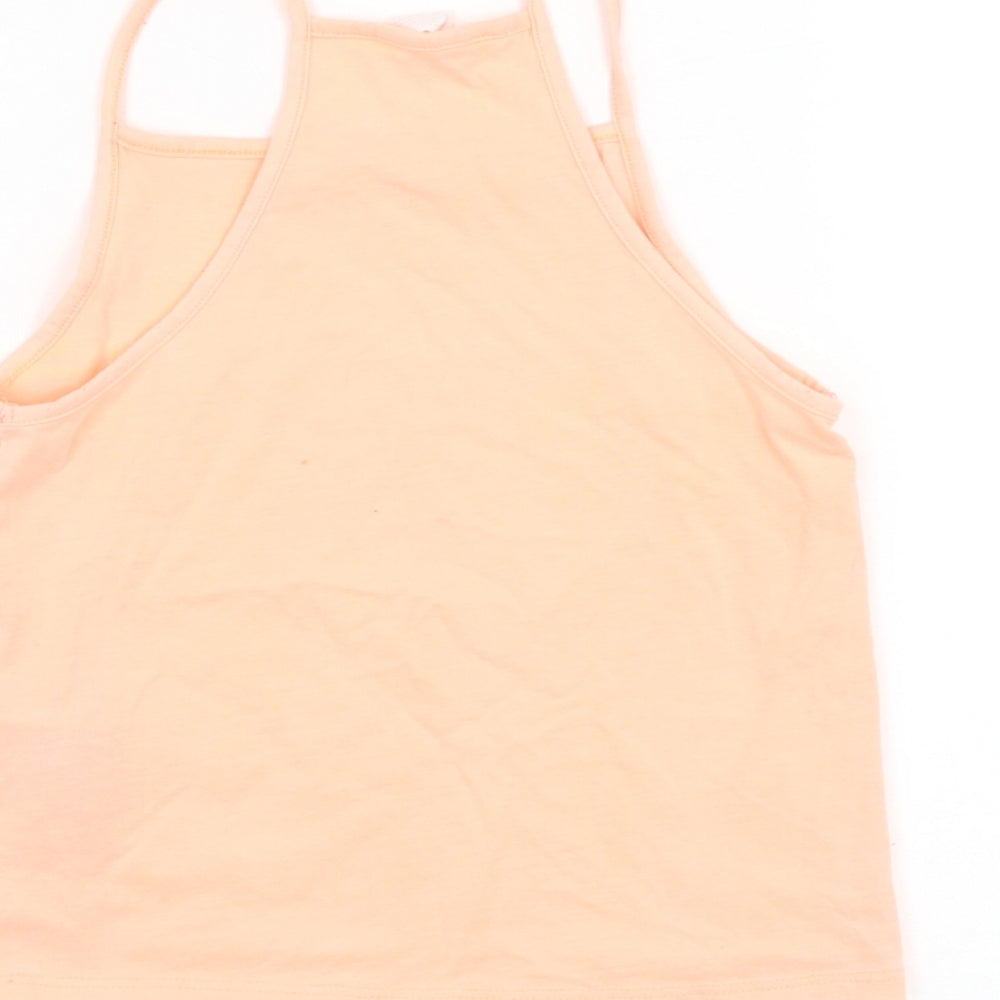H&M Girls Pink  Cotton Basic Tank Size 8-9 Years Square Neck Pullover - California