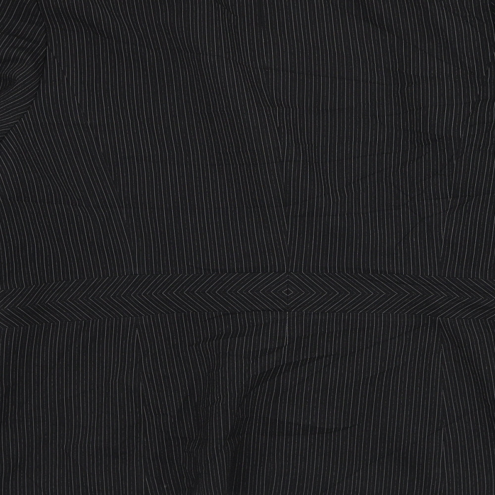 Dorothy Perkins Womens Black Striped  Jacket Blazer Size 16  Button