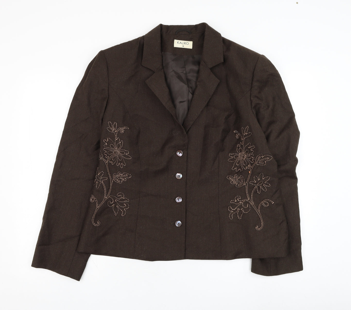 Kaliko Womens Brown   Jacket Blazer Size 18  Button