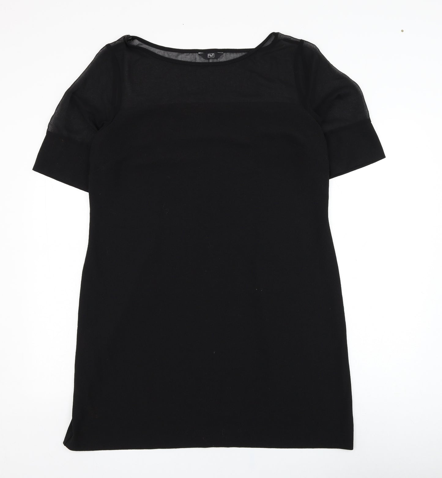 F&F Womens Black  Polyester Shift  Size L  Round Neck Pullover