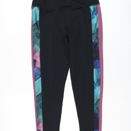 Preworn Womens Black  Polyester Compression Leggings Size 28 in L25 in Regular Pullover