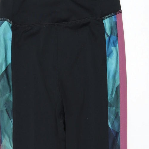 Preworn Womens Black  Polyester Compression Leggings Size 28 in L25 in Regular Pullover