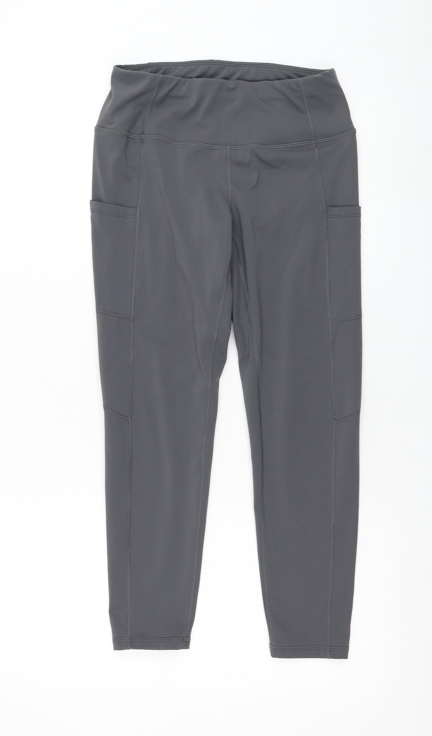 Preworn Womens Grey  Polyester Compression Leggings Size M L23 in Regular Pullover