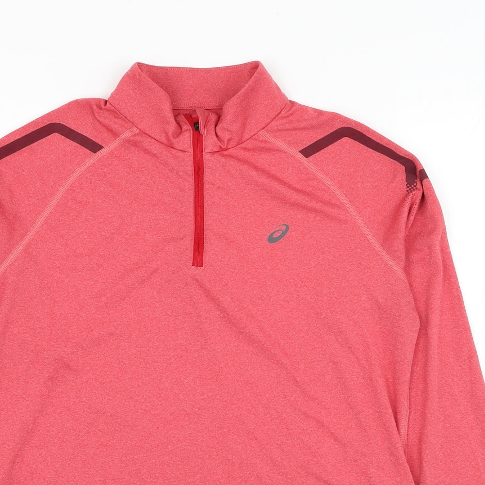 ASICS Womens Red  Polyester Pullover Sweatshirt Size S  Pullover