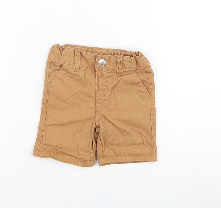 Primark Boys Brown Cotton Cropped Trousers Size 3-6 Months Pullover