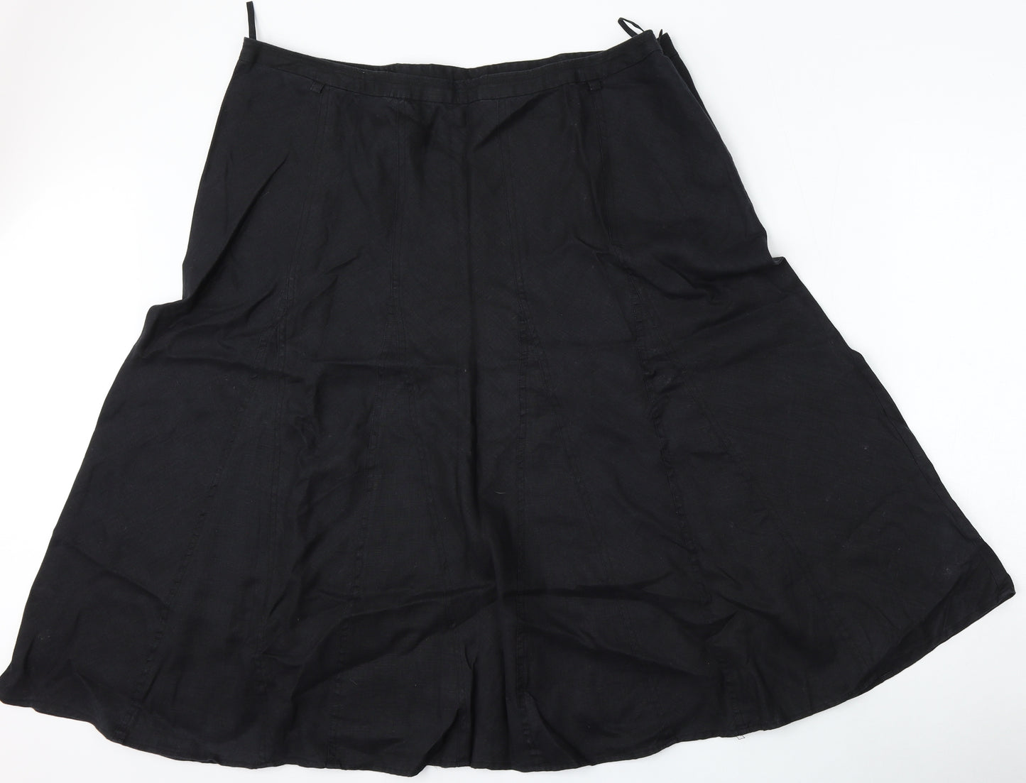 TU Womens Black  Linen Skater Skirt Size 20