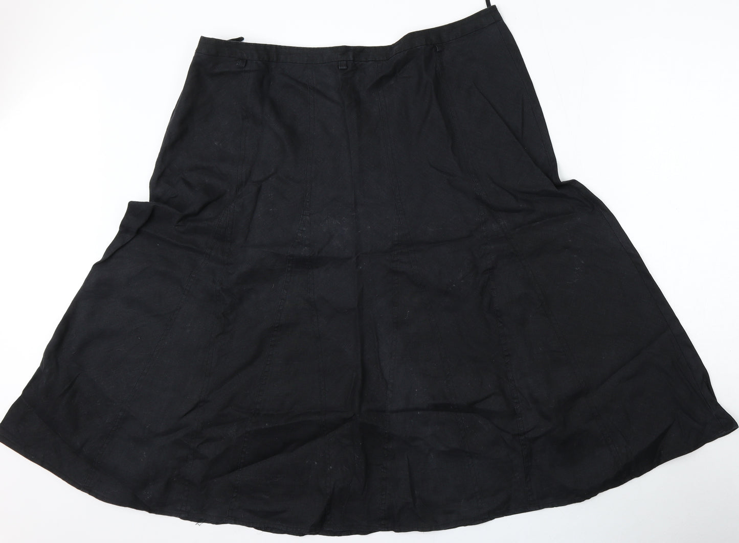 TU Womens Black  Linen Skater Skirt Size 20