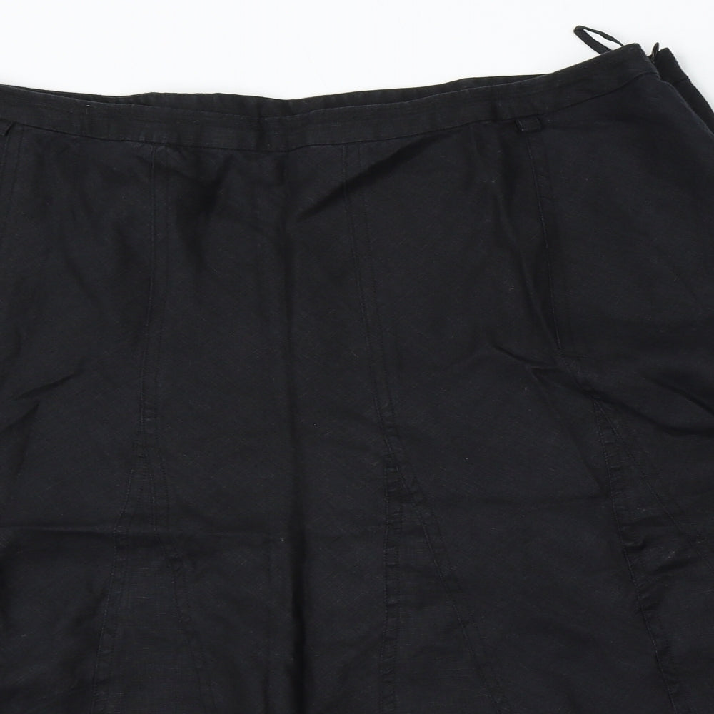 TU Womens Black  Linen Skater Skirt Size 20