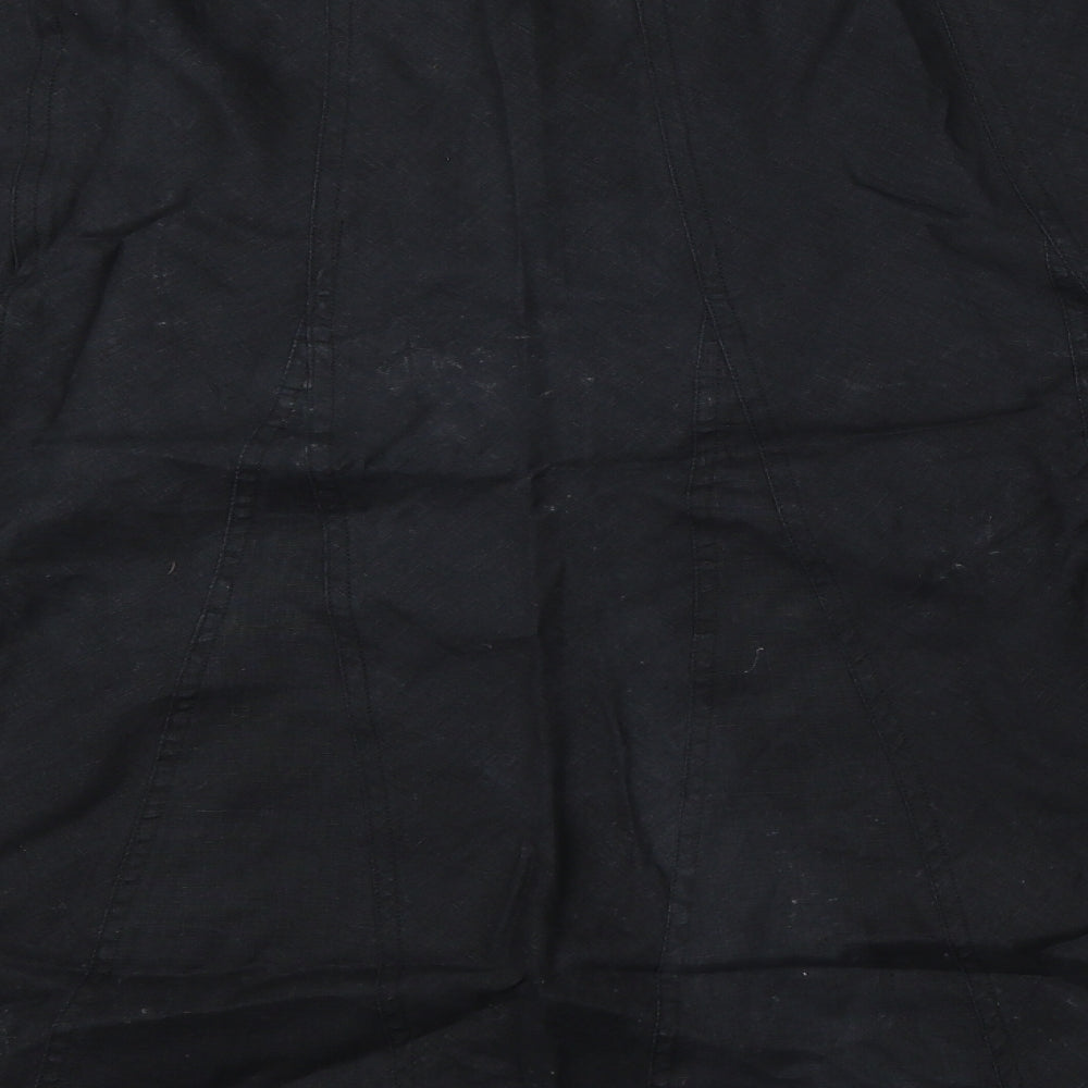 TU Womens Black  Linen Skater Skirt Size 20