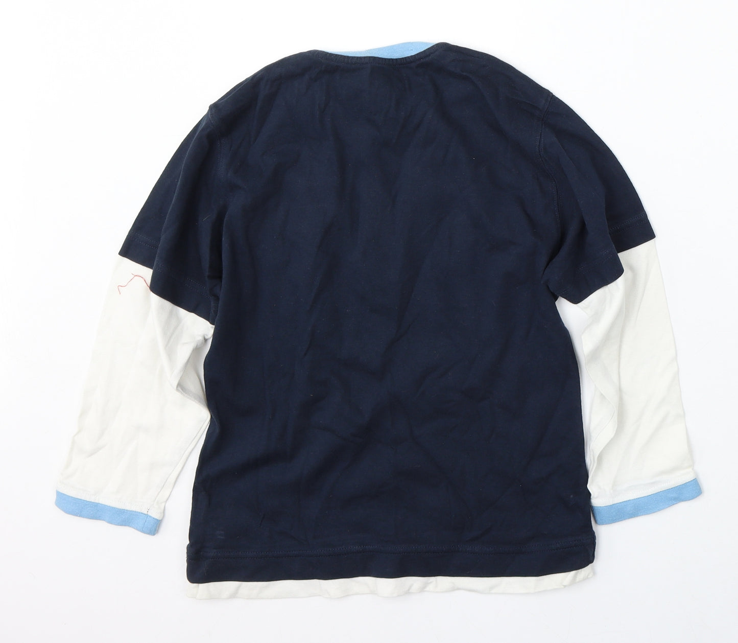 Marks and Spencer Boys Blue  Cotton Basic T-Shirt Size 7-8 Years Round Neck