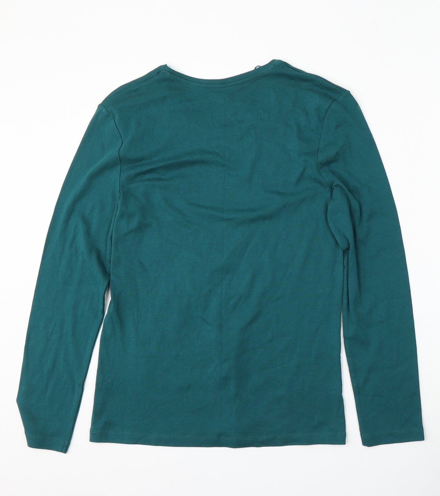 TU Womens Green  Cotton Basic T-Shirt Size 16 Round Neck