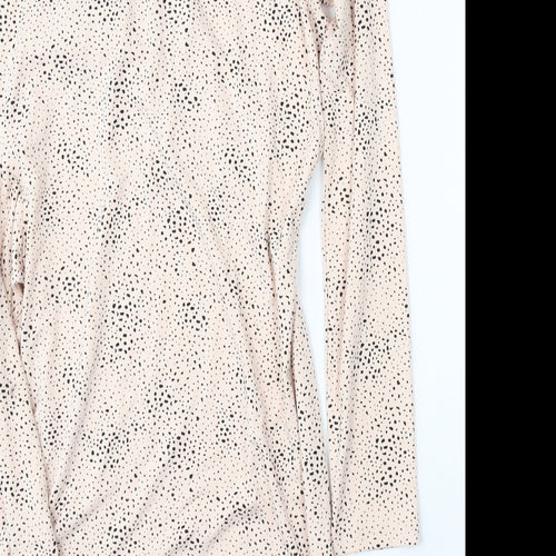 Marks and Spencer Womens Pink Geometric Viscose Sheath  Size 10  Round Neck