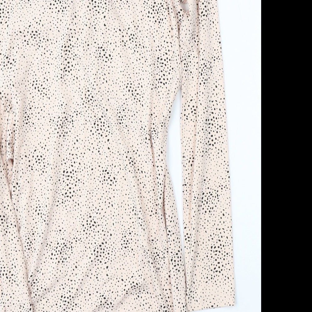 Marks and Spencer Womens Pink Geometric Viscose Sheath  Size 10  Round Neck