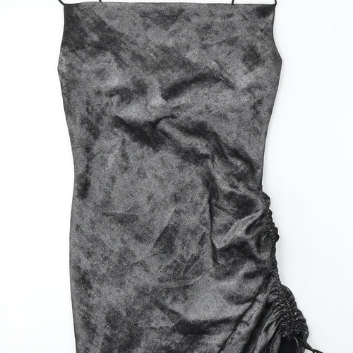 Topshop Womens Silver  Polyester Bodycon  Size 8  Square Neck