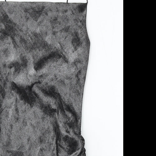 Topshop Womens Silver  Polyester Bodycon  Size 8  Square Neck