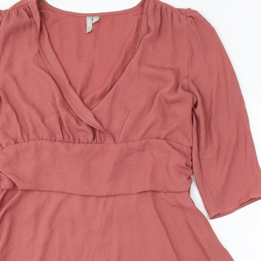 ASOS Womens Red  Polyester Sheath  Size 18  V-Neck