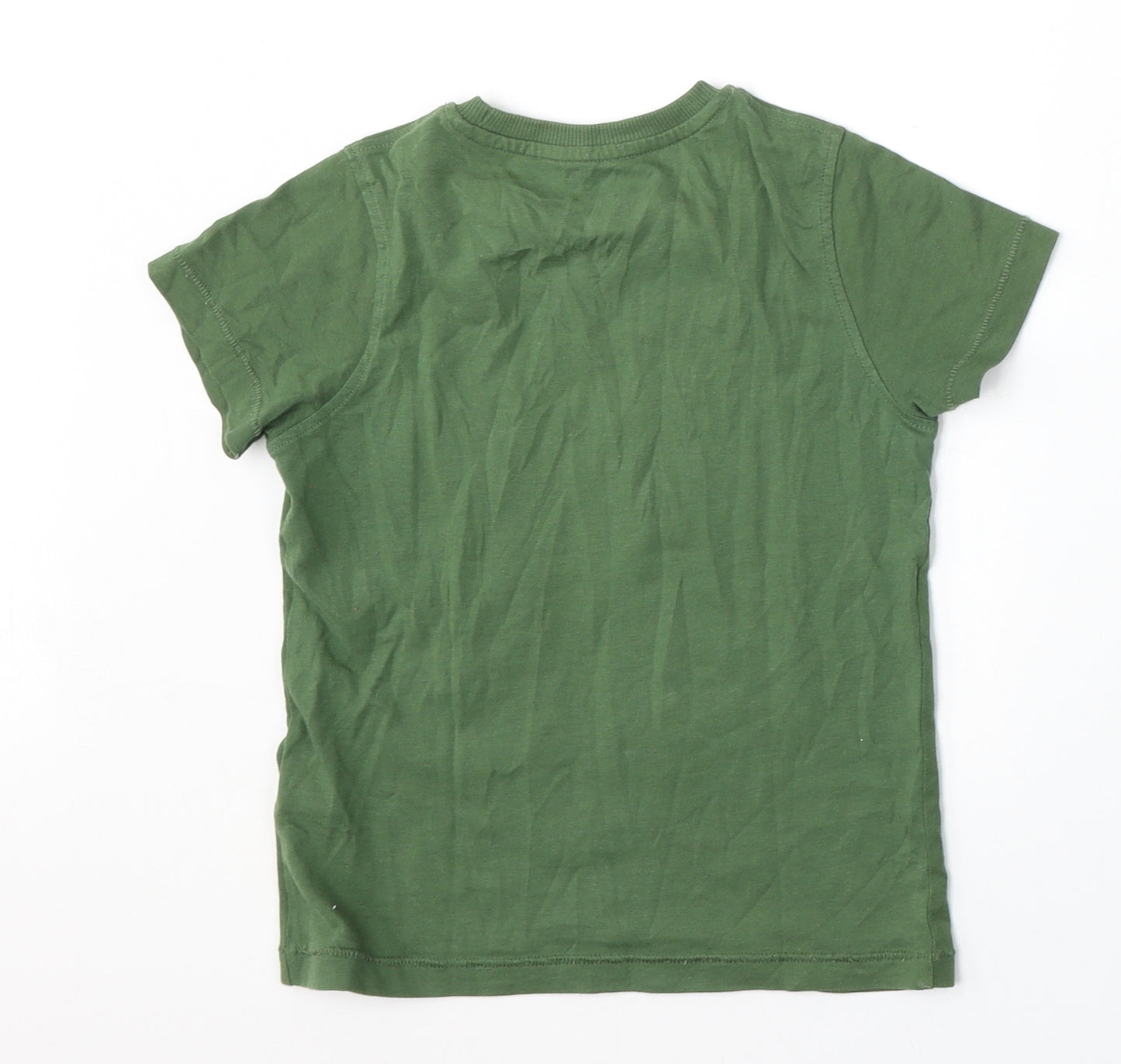 Marks and Spencer Boys Green  Cotton Basic T-Shirt Size 4-5 Years Round Neck