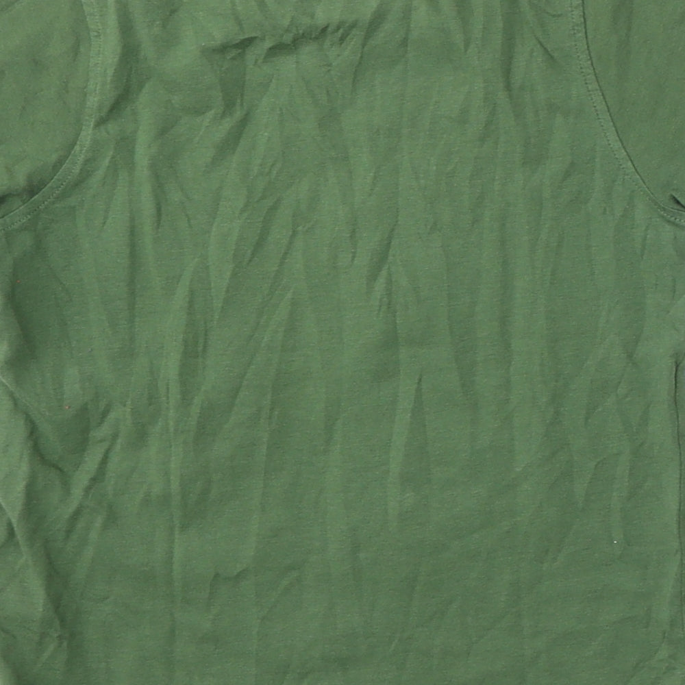Marks and Spencer Boys Green  Cotton Basic T-Shirt Size 4-5 Years Round Neck