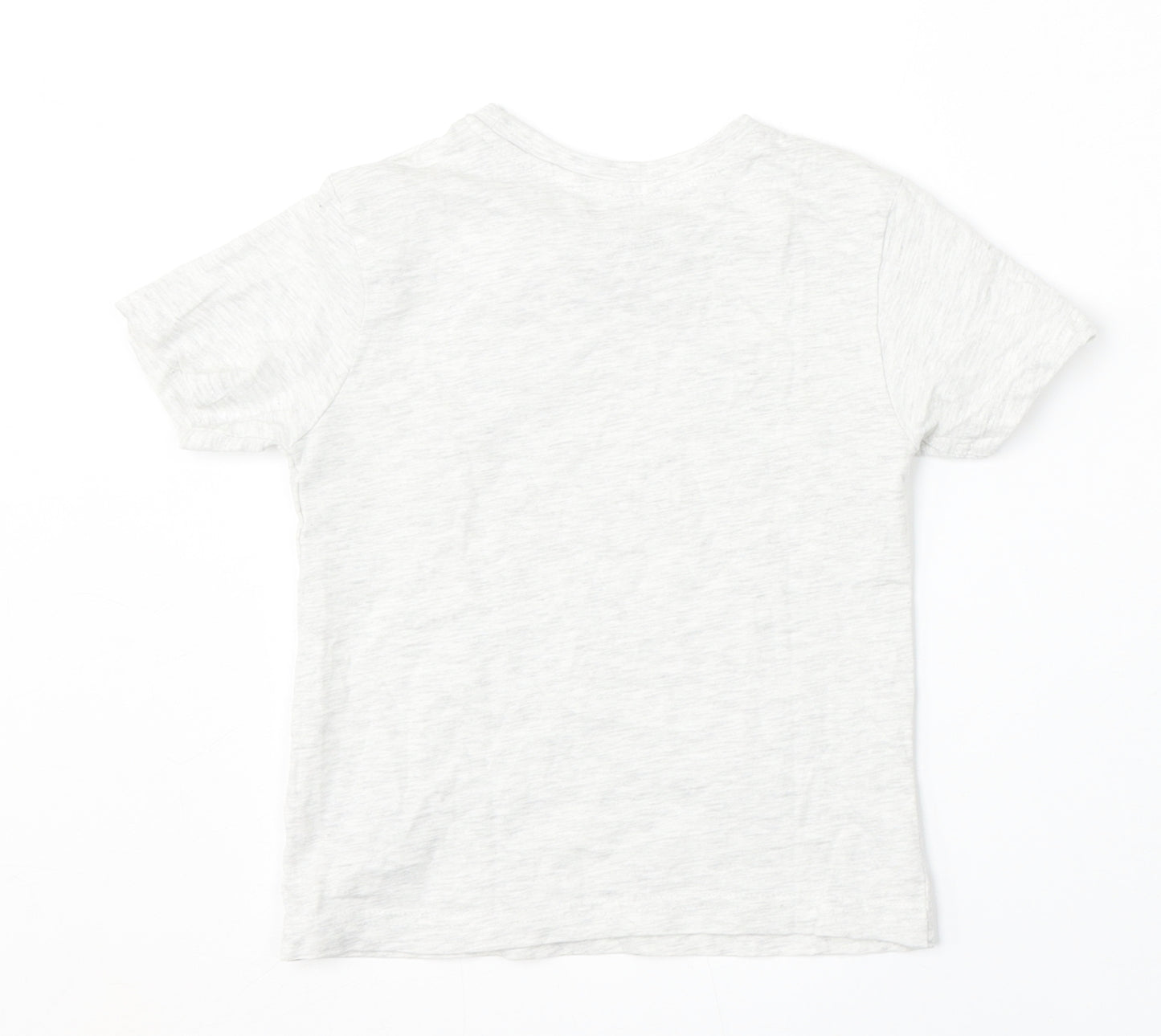 Primark Girls Grey  Cotton Basic T-Shirt Size 4-5 Years Round Neck