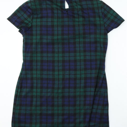 Dorothy Perkins Womens Multicoloured Plaid Polyester Pencil Dress  Size 12  Round Neck