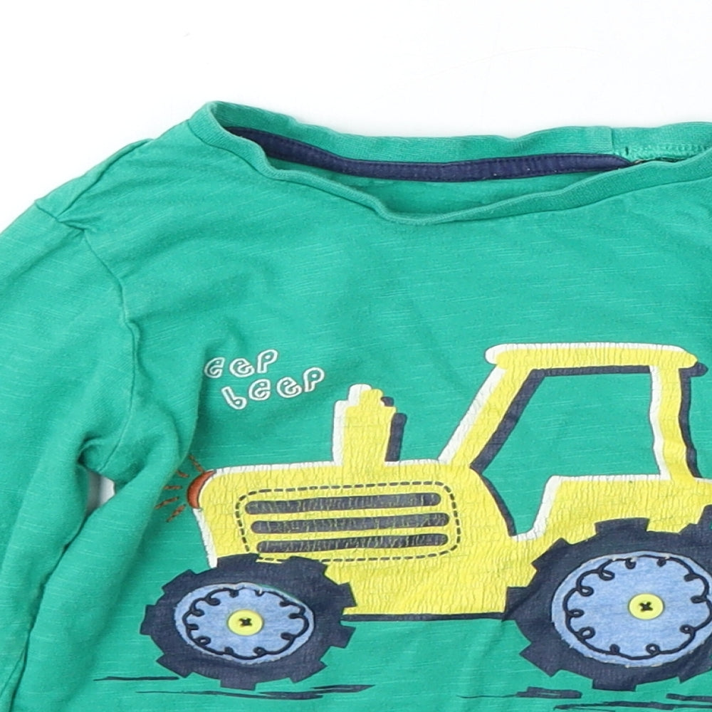Dunnes Stores Boys Green  Cotton Basic T-Shirt Size 3-4 Years Round Neck