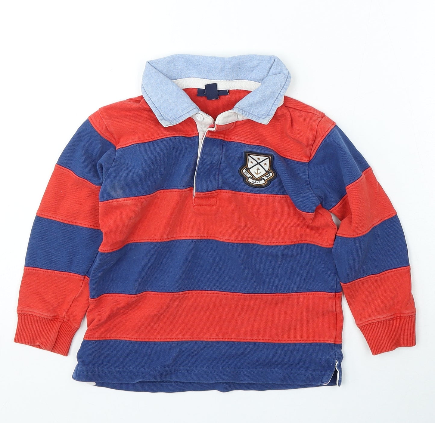 GANT Baby Multicoloured Striped Polyester Basic Button-Up Size 24 Months Collared Button