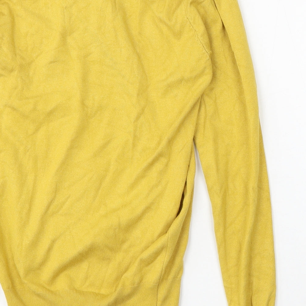 Millenium Womens Yellow Collared  Viscose Pullover Jumper Size M