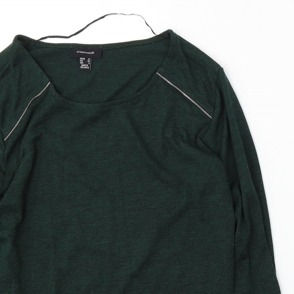 Atmosphere Womens Green Round Neck  Polyester Pullover Jumper Size 12