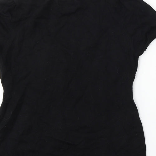 Marks and Spencer Womens Black Round Neck  Viscose Pullover Jumper Size 12