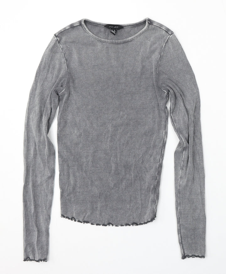 New Look Womens Grey Round Neck Cotton Pullover Jumper Size 6