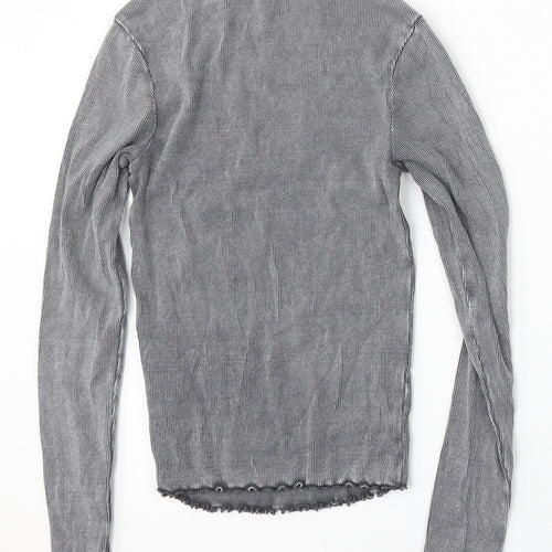 New Look Womens Grey Round Neck  Cotton Pullover Jumper Size 6