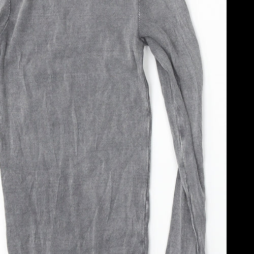 New Look Womens Grey Round Neck  Cotton Pullover Jumper Size 6
