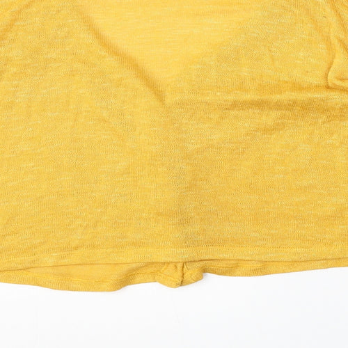 H&M Womens Yellow Round Neck  Polyester Cardigan Jumper Size XS