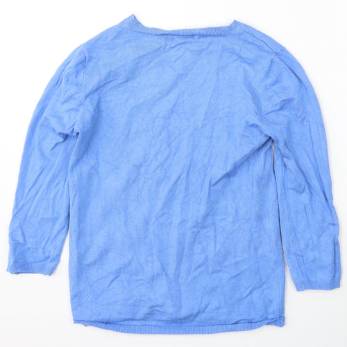 Stradivarius Womens Blue Round Neck  Viscose Pullover Jumper Size M